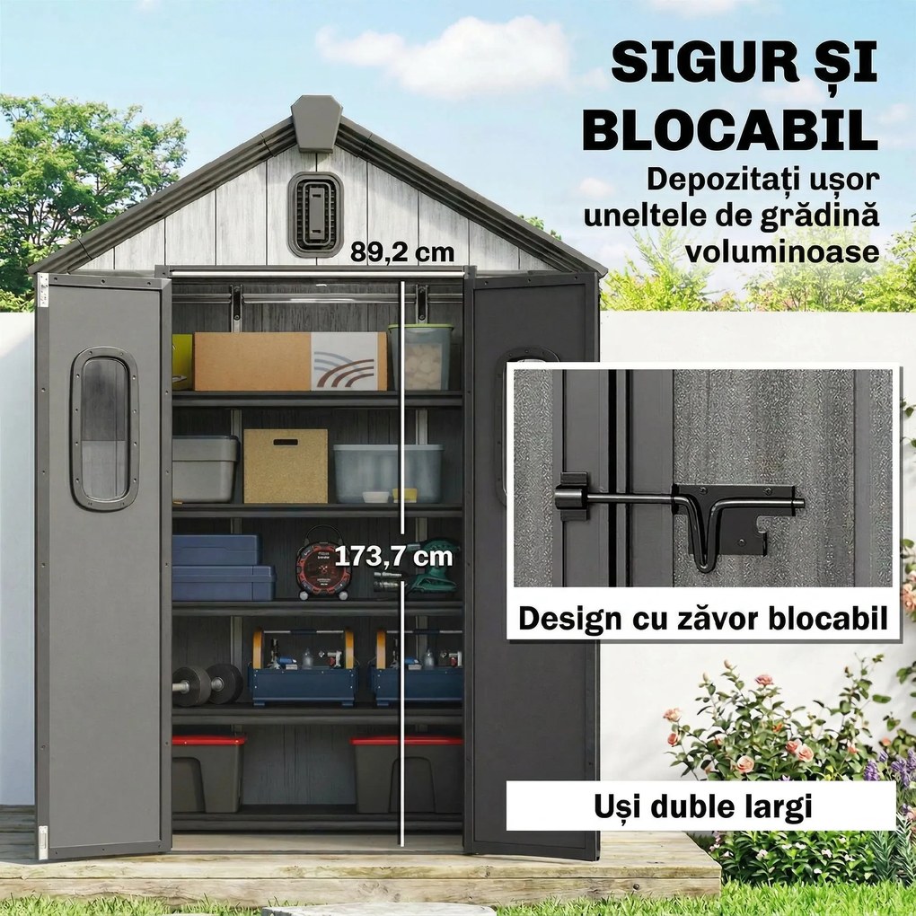 Outsunny metal 2 3, magazie căsuță dulap depozitare cutie | Aosom Romania