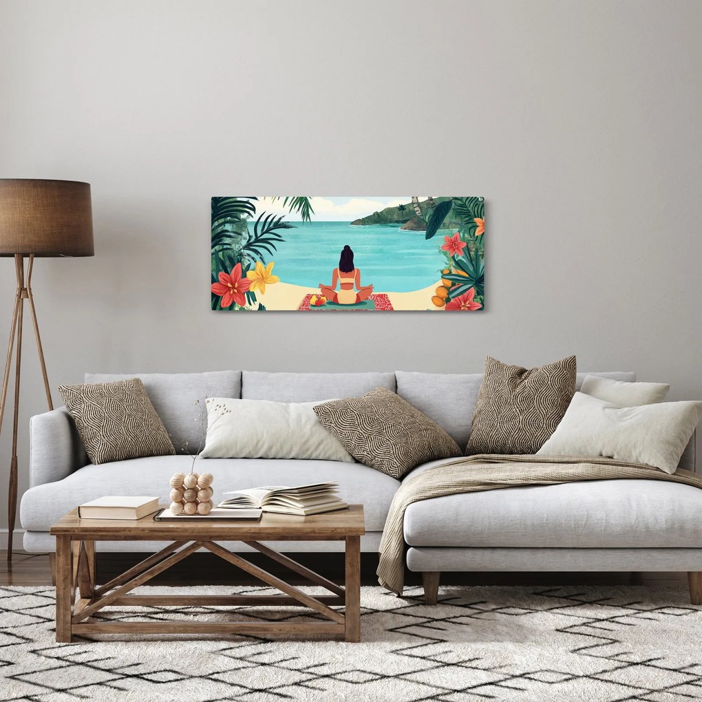 Tablou - Yoghiniță pe plajă (120x50 cm)