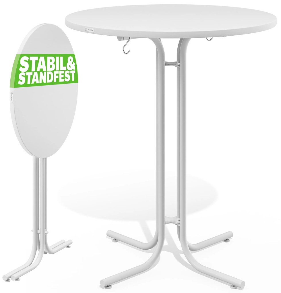 Deuba Masa de bar pliabila Ø80 cm - alba