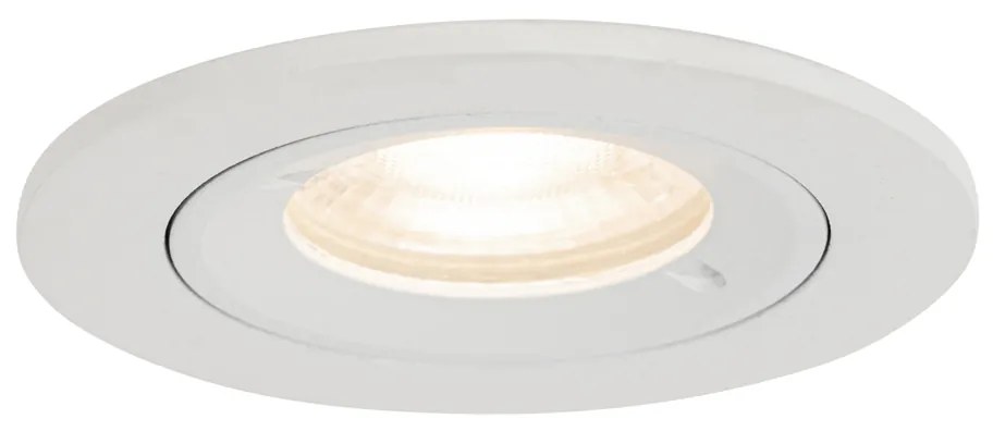Set de 12 spoturi incastrate rotunde albe GU10 50mm IP44 - Xena