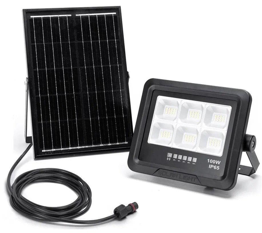 Proiector LED solar dimabil Aigostar LED/100W/3,4V IP65 + telecomandă
