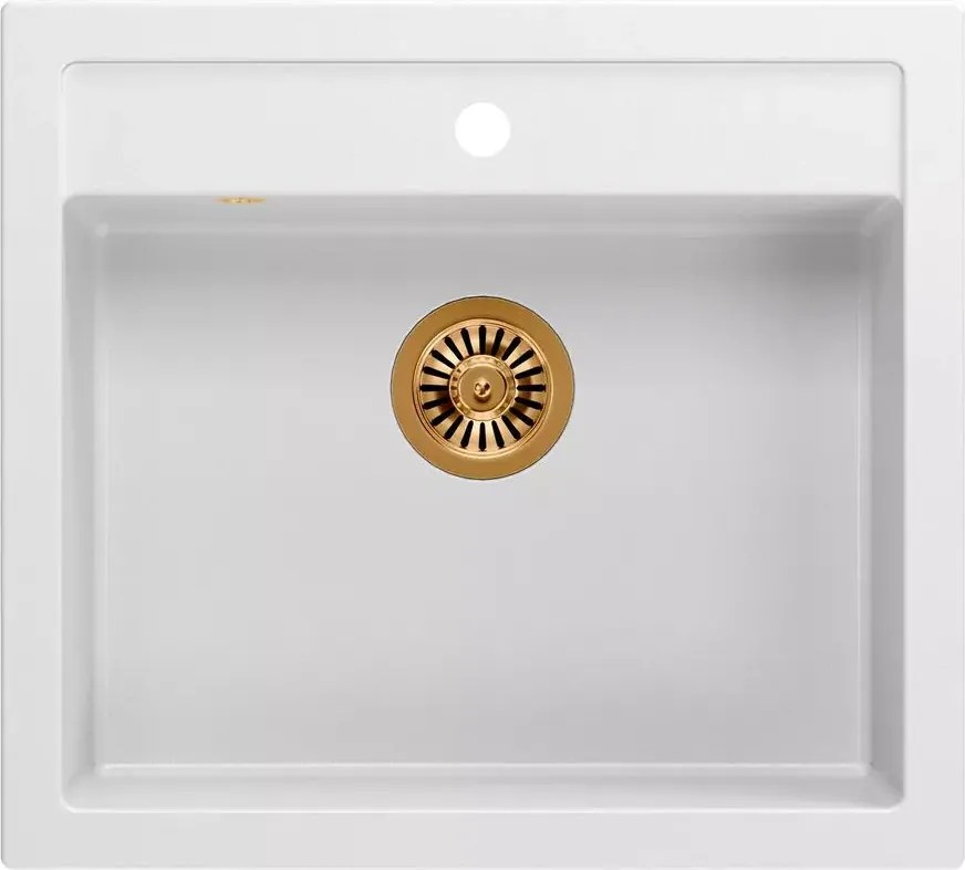 Chiuveta compozit incastrata Quadron Unique Bill 110 alb - cupru 60x54 cm