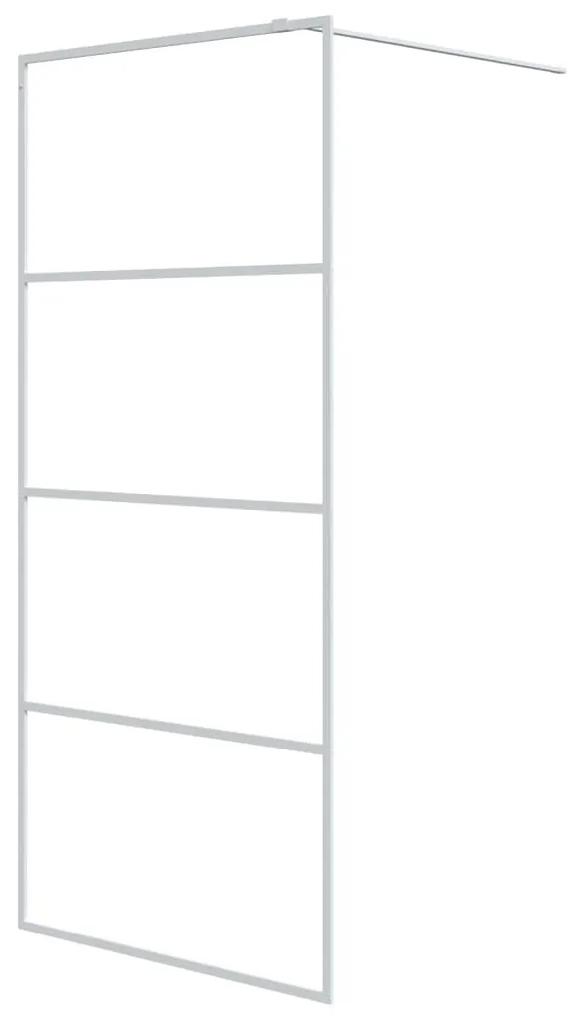 Paravan dus walk-in, alb, 90x195 cm, sticla ESG transparenta Alb, 90 x 195 cm, Transparent