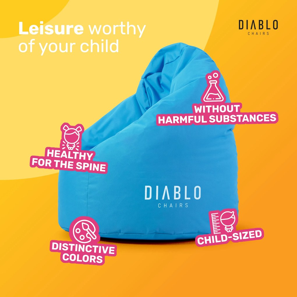 Fotoliul tip puf Diablo Chairs pentru copii: Albastru
