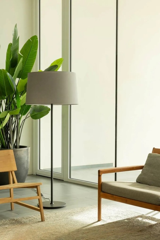 Lampa de podea abajur textil 64cm WINDSOR negru, gri