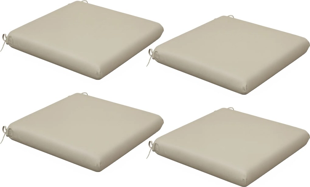 Outsunny Set de 4 perne pentru scaun, pad-uri pentru scaun 47 x 47 cm, umplutură groasă, rezistente la decolorare, bej | Aosom Romania