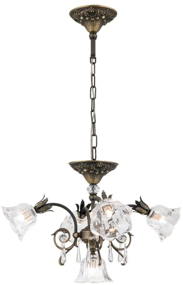 Candelabru cristal design lux LA BOHEME D-60cm 5L old patina
