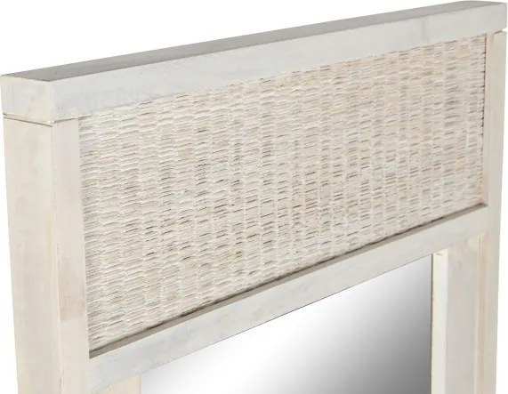 Oglindă decorativă din lemn de mango și ratan, 58×8×175 cm, „Blanco"