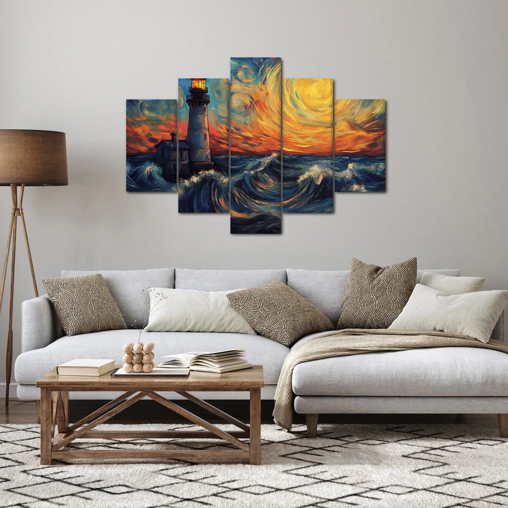 Tablou - Far în valuri (150x105 cm)