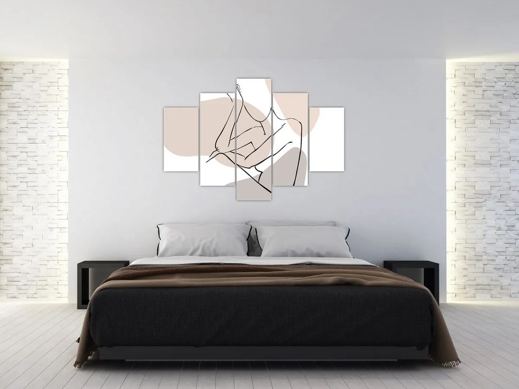 Tablou - Femeie corp linie de artă N⁰1 (150x105 cm)