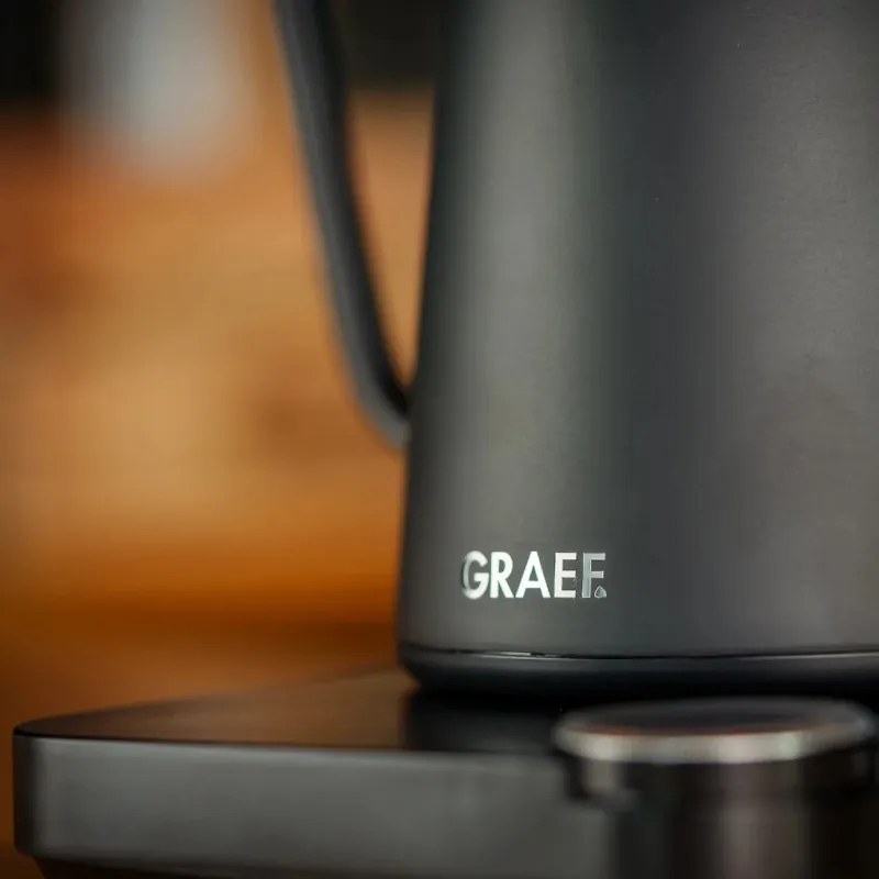 Cana electrica Graef Pour-over GK502, 1200 W, 900 ml, 40-100°C, Mentinerea caldurii, filtru, „gât de lebădă”, Negru mat