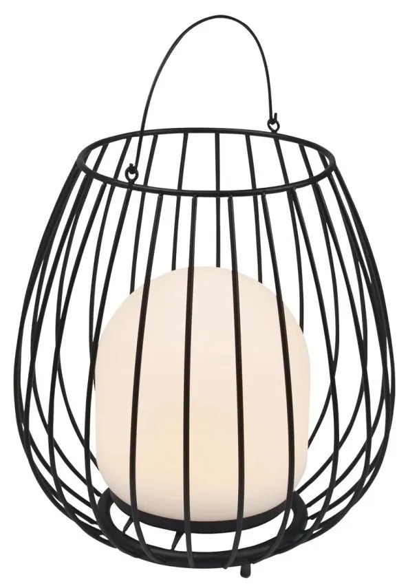 Lampa LED portabila pentru exterior solara cu baterii Jim To-Go negru