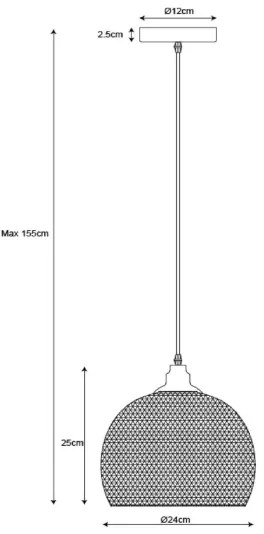 Lucide 43404/22/30 - Lampa suspendata MESH 1xE27/60W/230V 22 cm