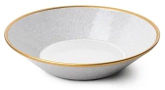 Set de 16 piese pentru masă, porțelan, gri/auriu