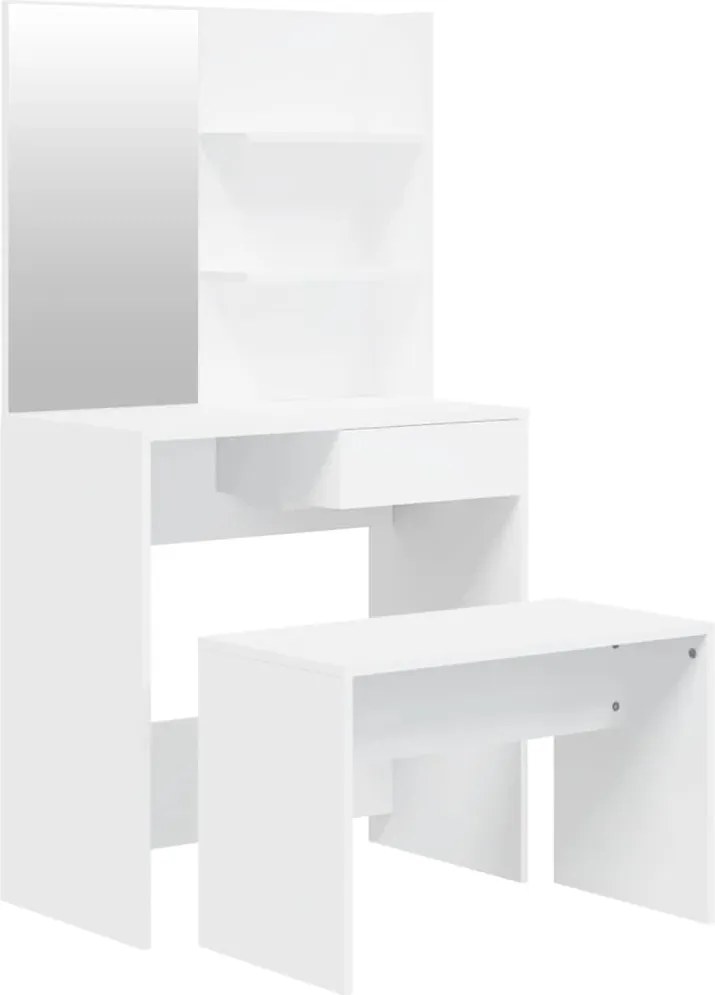 vidaXL Set măsuță de toaletă, alb, 74,5x40x141 cm