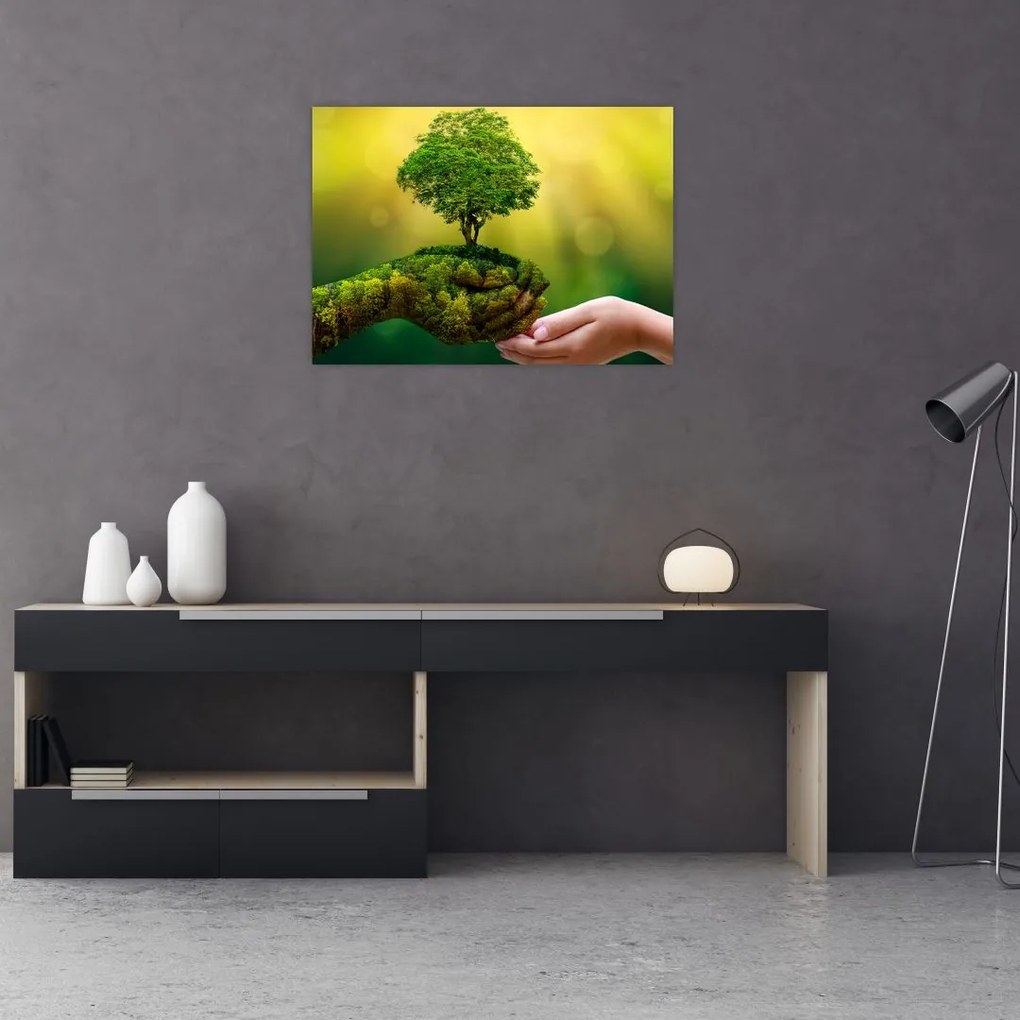 Tablou pe sticlă - Mama natura (70x50 cm)