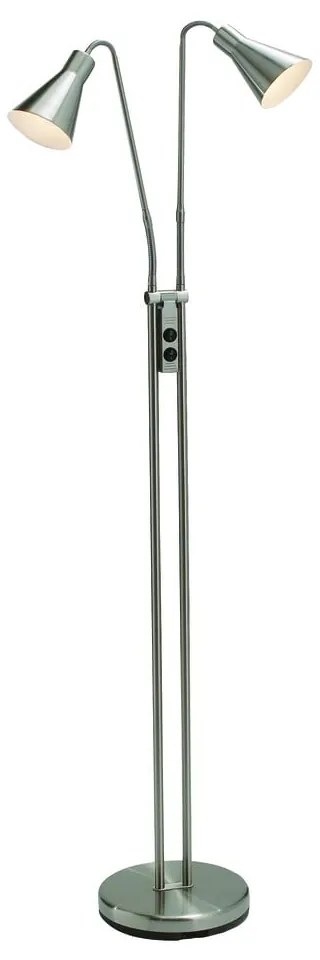 Lampadar argintiu cu abajur din metal (înălțime 150 cm) Odense – Markslöjd