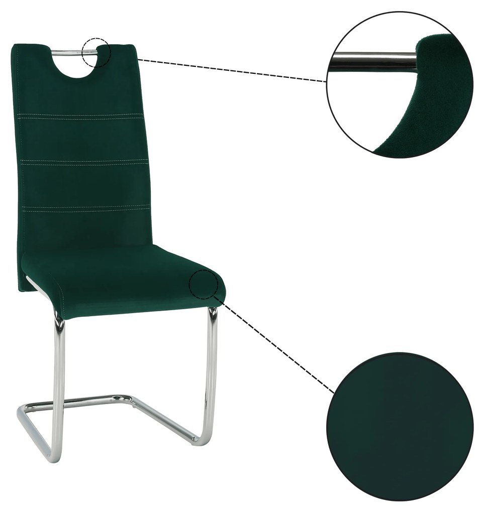 Scaun de sufragerie Canary NEW (smaragd + cusătură). 1028862