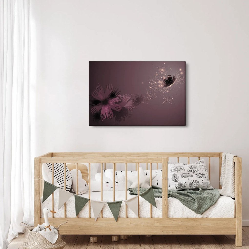 Tablou - Floare și fluture (90x60 cm)