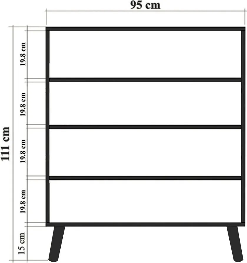 Dulap multifunctional, Vella, Palm, 95 x 111 x 36 cm, pal melaminat, multicolor