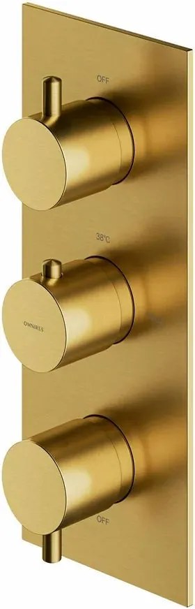 Baterie cada - dus incastrata Omnires Y termostatata auriu periat fara corp ingropat 3 cai actionare