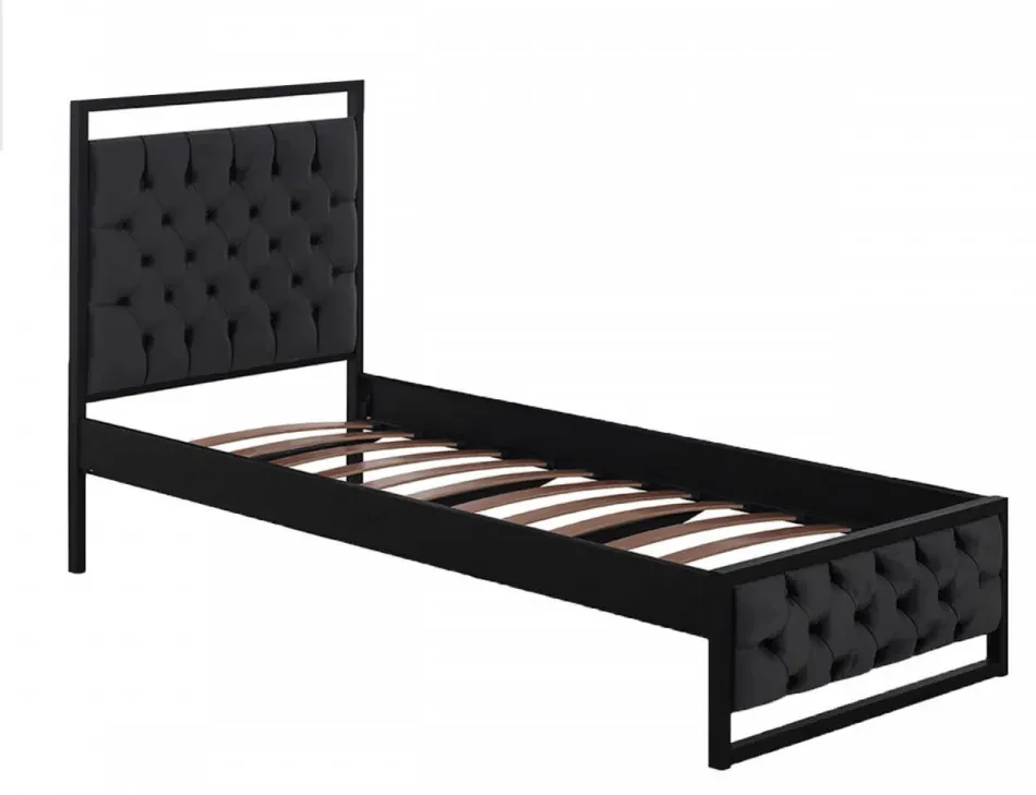 Pat 1 Persoana Mithra, 90x190 cm, Negru