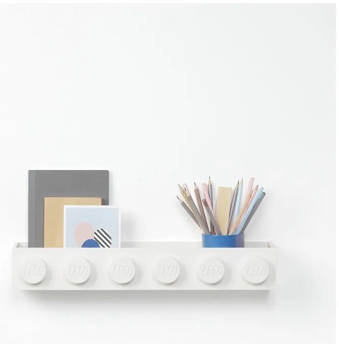 Raft de perete pentru copii LEGO® Sleek, alb
