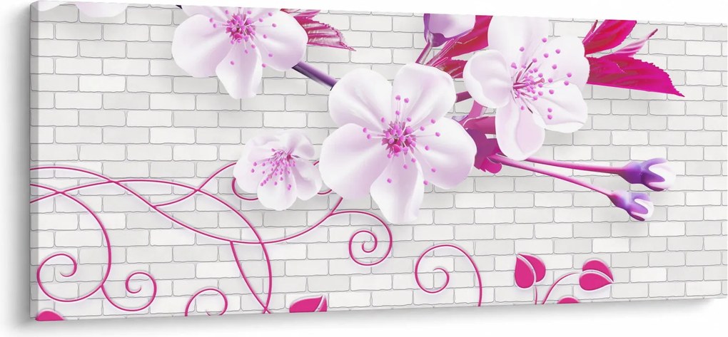 Tablou cu creangă înflorită (120x50 cm)