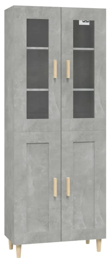Dulap inalt, gri beton, 69,5x34x180 cm, lemn prelucrat 1, Gri beton