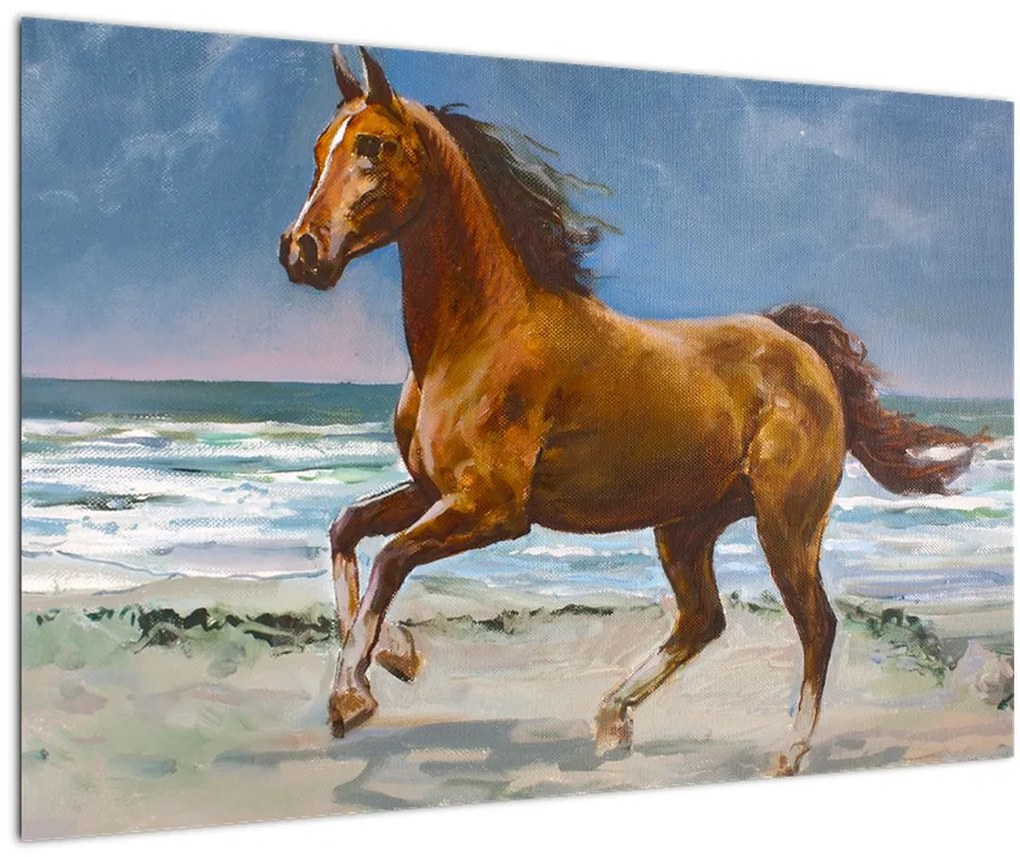 Tablou - Caii pe plajă (90x60 cm)