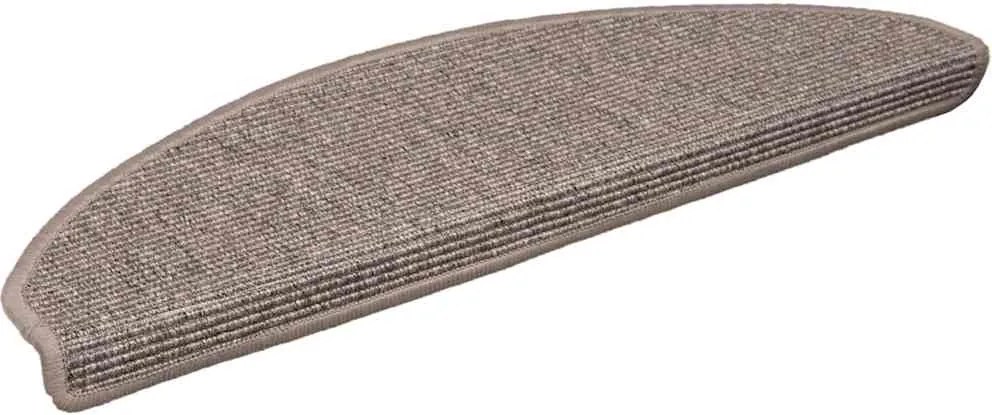 vidaXL Covorașe pentru scări, 15 buc., 65x21x4 cm, bej închis, semirotunde, mari