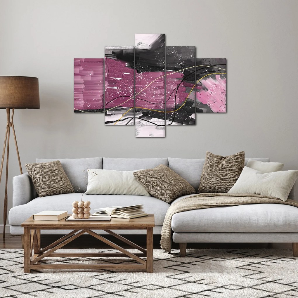 Tablou - Abstracție roz-roșu (150x105 cm)
