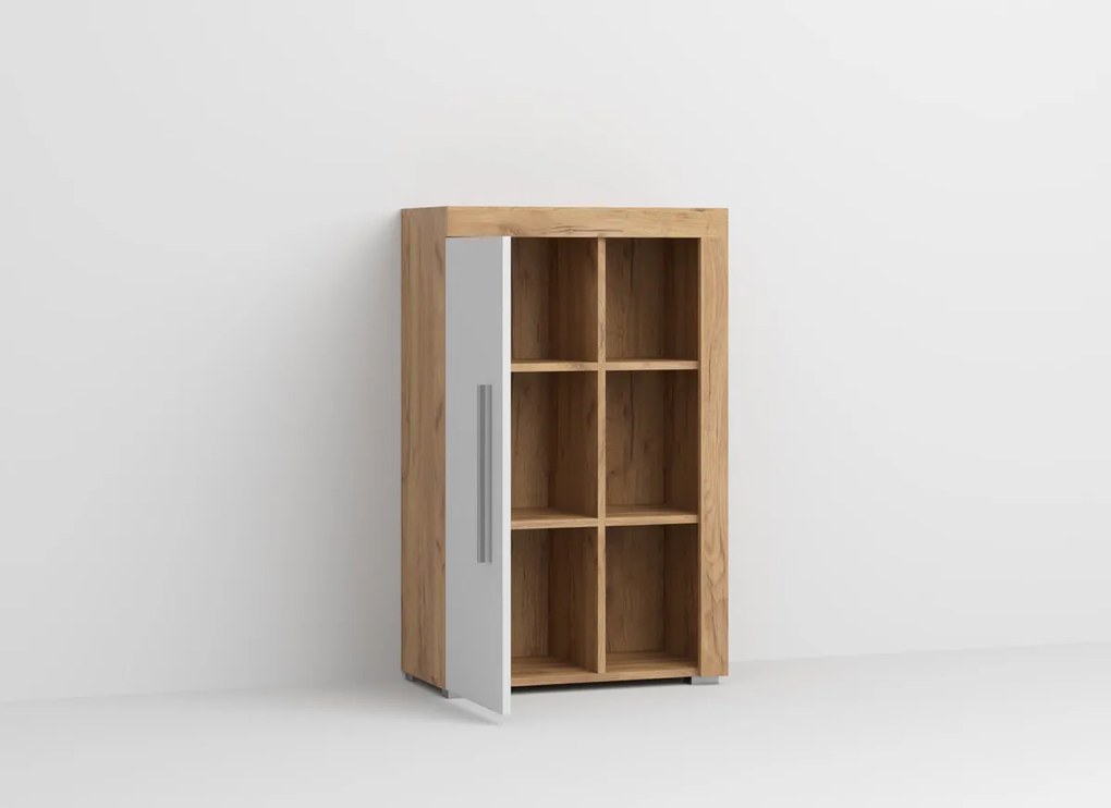Set Mobilier Living Alb cu Stejar Auriu Crispy-C04