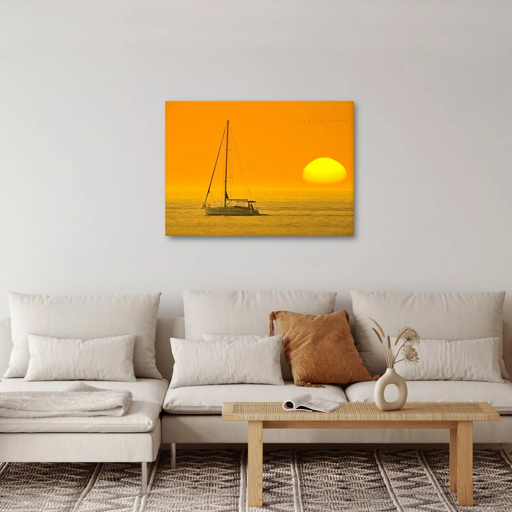Tablou - Barca în mijlocul mării (70x50 cm)