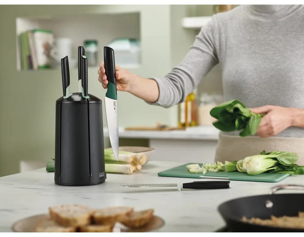 Set de cuțite cu suport rotativ din oțel inoxidabil 5 buc. Elevate – Joseph Joseph