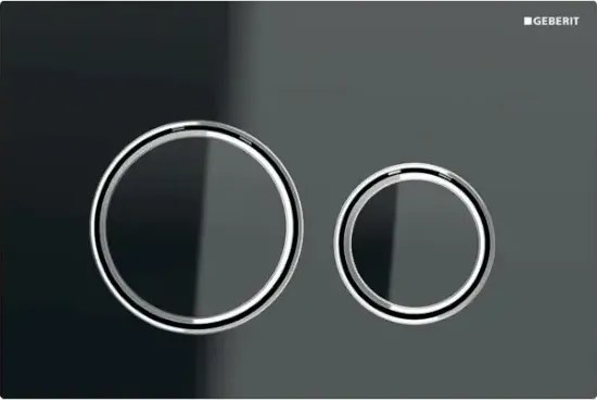 Clapeta actionare dubla rezervor wc, lava sticla lucioasa cu inele de design crom lucios, Geberit Sigma50 Lava