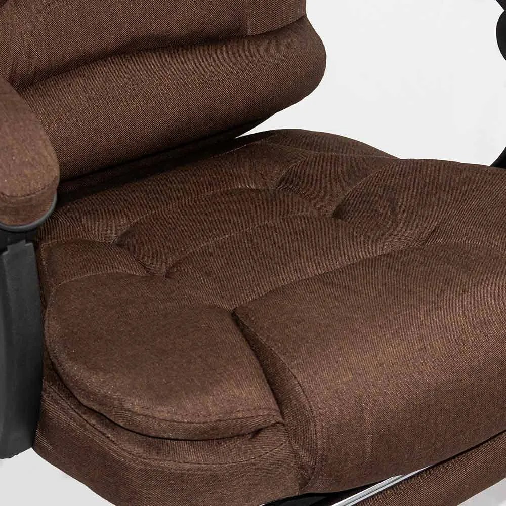 Scaun birou textil cu masaj in 7 puncte si suport pentru picioare OFF 4181M maro