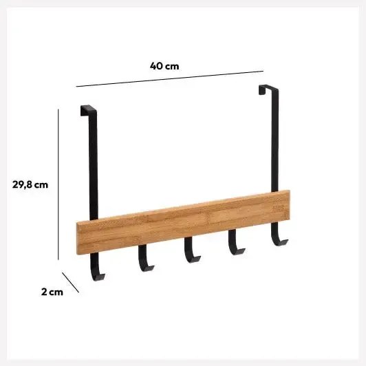 Cuier din bambus pentru prosoape Culoare negru, NATUREO