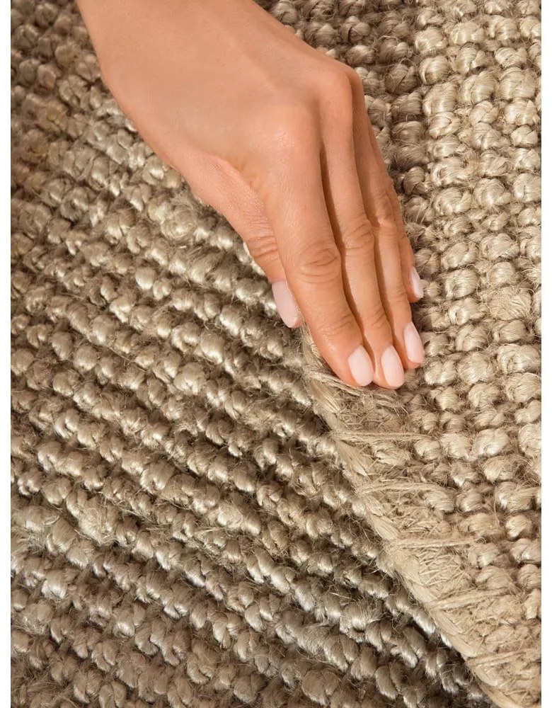 Covor crem rotund din iută ø 160 cm Bouclé Jaipur – Hanse Home