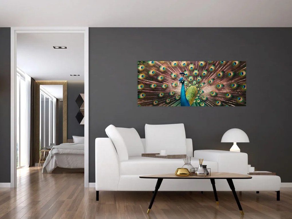Tablou - Păun (120x50 cm)