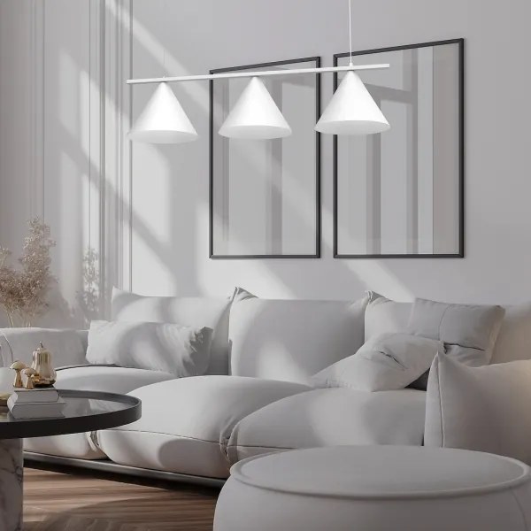 Lustră suspendată pe cablu CAPITAL 3xGX53/15W/230V albă