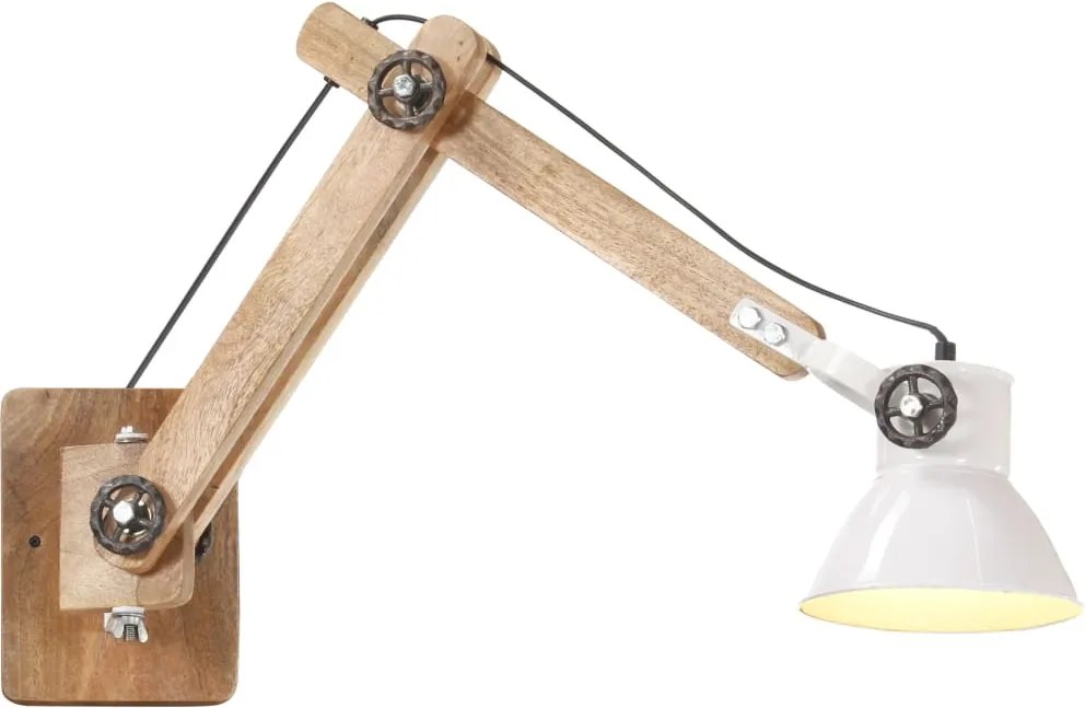 vidaXL Lampă de perete, stil industrial, alb, rotund, E27