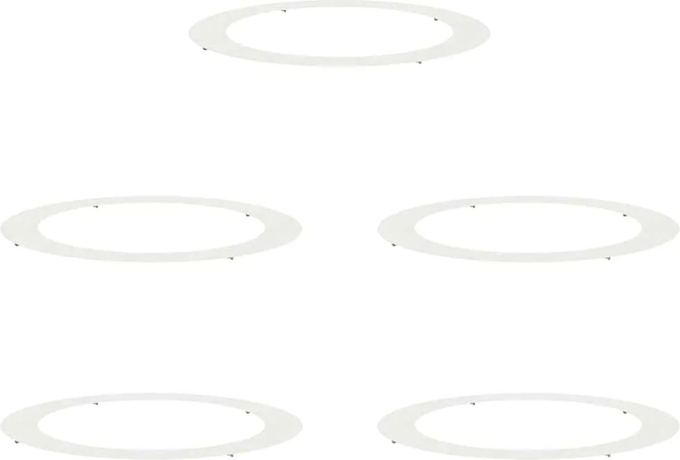 vidaXL potrivit pentru inele de copac plat 5 pcs Alb Ø90 / 120 cm Oțel