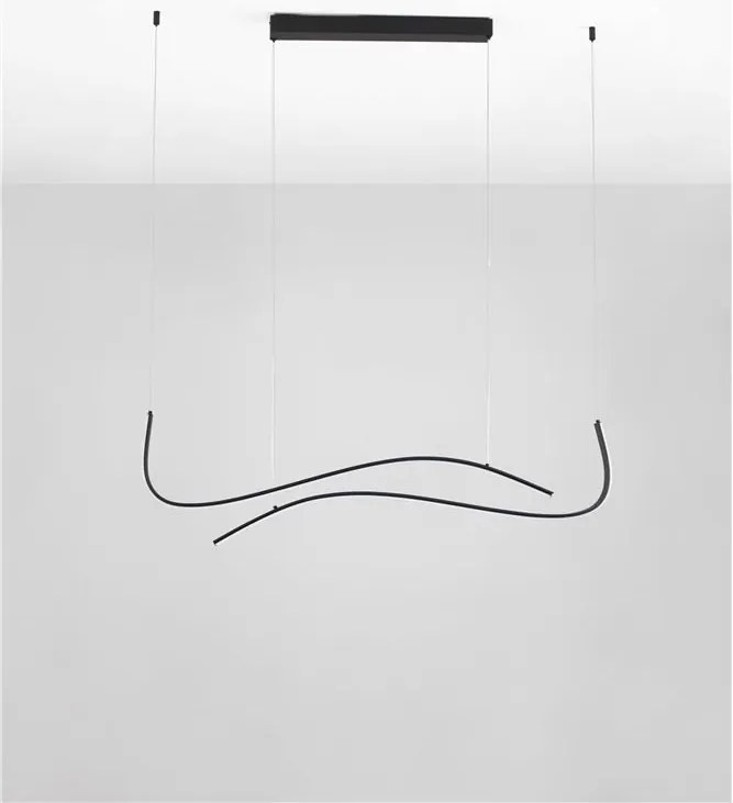Lustra neagra liniara cu iluminat LED CCT BRIO