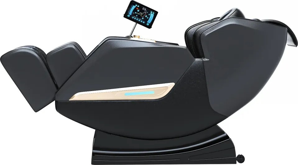 Fotoliu de masaj SULPICIUS, AI voce, Incalzire, Bluetooth, Display, Ecran tactil, Controler rapid cotiera, Zero Gravity, 2 Boxe, Moduri Automate, Suport Picioare extensibil, Piele PU Premium