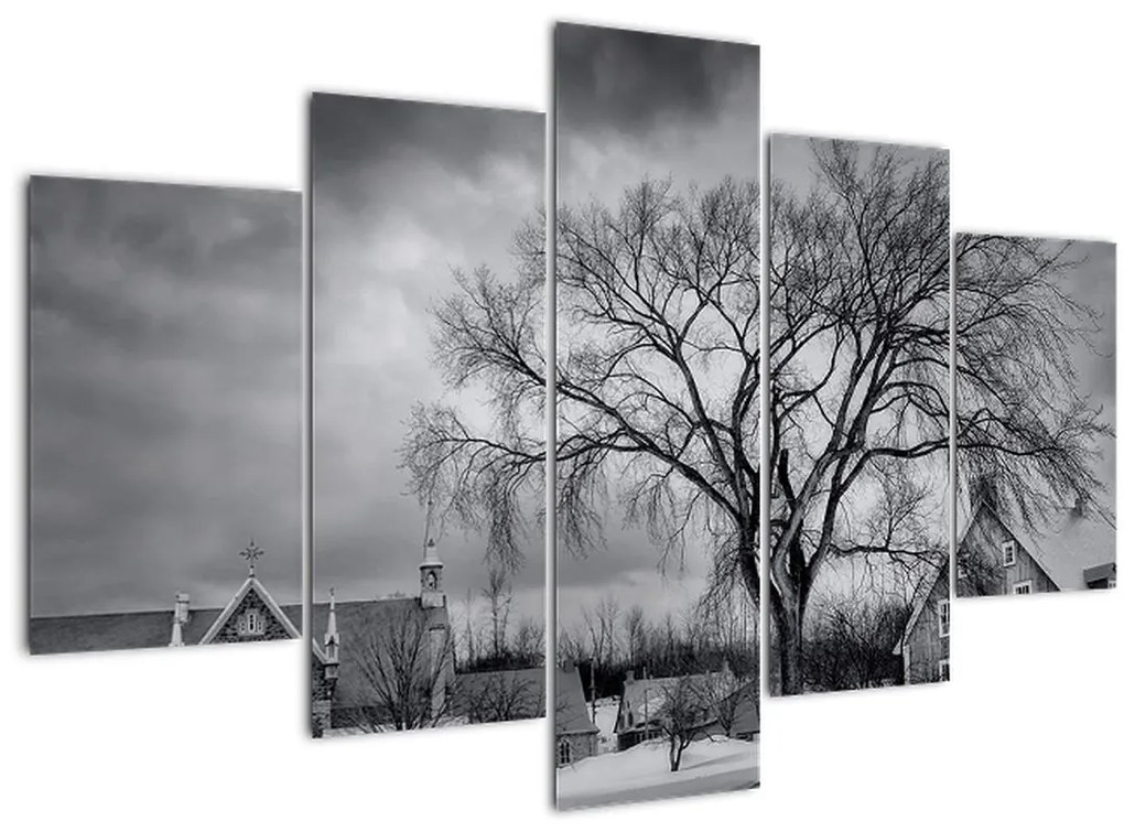 Tablou cu sat alb negru (150x105 cm)