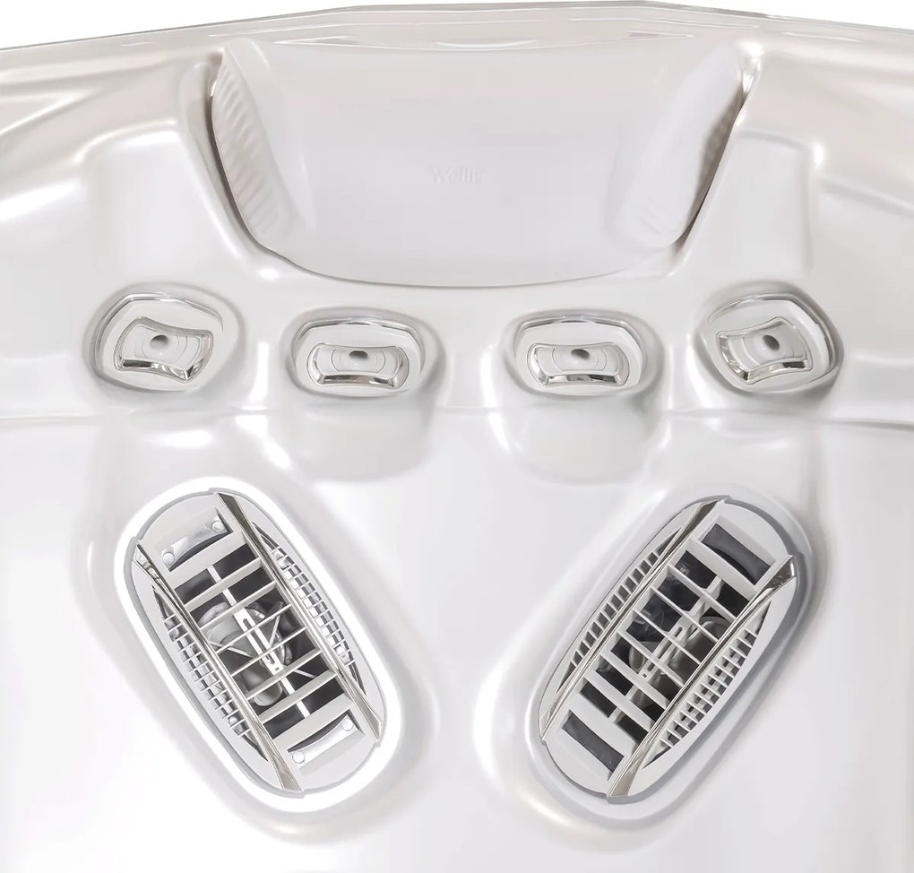 Minipiscina jacuzzi 7 persoane, 46 jeturi hidromasaj, WiFi, sistem audio, pompa caldura inclusa, Wellis Mandala Life Premium