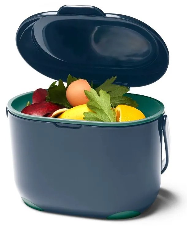 Recipient pentru deșeuri compostabile Addis Caddy, 2,5 l, albastru-verde