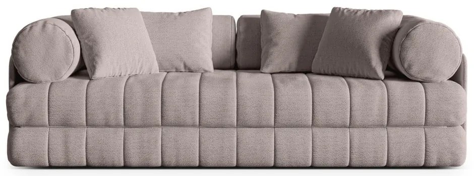 Canapea grej extensibilă cu tapițerie din țesătură bouclé 206 cm Kemi – Cosmopolitan Design