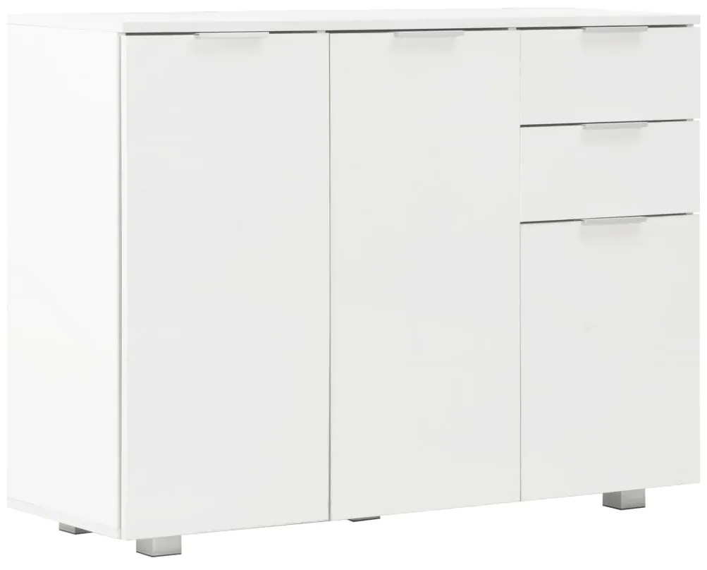 283718 vidaXL Servantă, alb extralucios, 107x35x76 cm